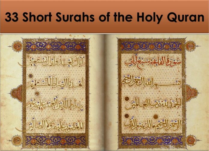 33 Short Surah of Quran | Chapters in the Quran - Quran Mualim