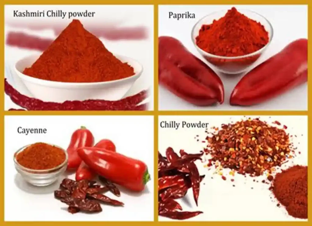 what is kashmiri chili powder, is kashmiri chili powder hot, chilli powder vs kashmiri chilli powder, difference between red chilli and kashmiri chilli, kashmiri chili powder vs chili powder,cashmere chili powder